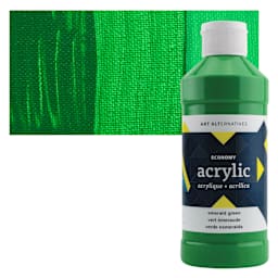 Art Alternatives Economy Acrylic - Emerald Green, 475 ml bottle and swatch