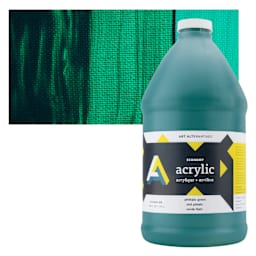 Art Alternatives Economy Acrylic - Phthalo Green, 1.9 L bottle and swatch