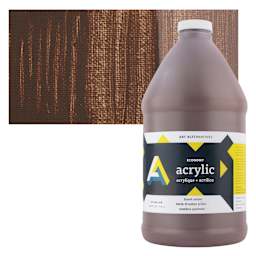 Art Alternatives Economy Acrylic - Burnt Umber, 1.9 L bottle and swatch
