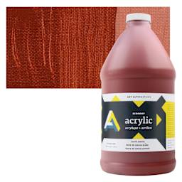 Art Alternatives Economy Acrylic - Burnt Sienna, 1.9 L bottle and swatch