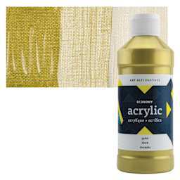 Art Alternatives Economy Acrylic - Gold, 475 ml bottle and swatch