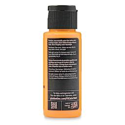 FolkArt Colorshift Blacklight Acrylic Paint - Yellow Orange, back of a 2 oz bottle