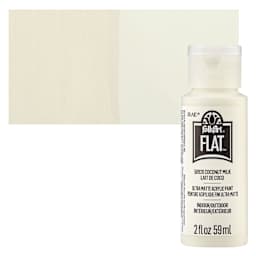 FolkArt Flat Ultra Matte Acrylic Paint - Coconut Milk, 2 oz bottle and swatch