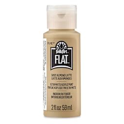 FolkArt Flat Ultra Matte Acrylic Paint - Almond Latte, 2 oz, front of bottle