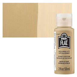 FolkArt Flat Ultra Matte Acrylic Paint - Almond Latte, 2 oz bottle and swatch