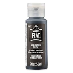 FolkArt Flat Ultra Matte Acrylic Paint - Flat Iron, 2 oz, front of bottle