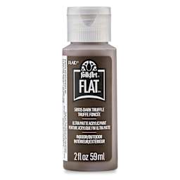 FolkArt Flat Ultra Matte Acrylic Paint - Dark Truffle, 2 oz, front of bottle