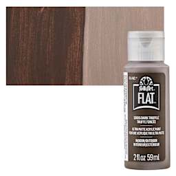 FolkArt Flat Ultra Matte Acrylic Paint - Dark Truffle, 2 oz bottle and swatch