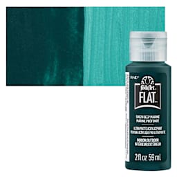 FolkArt Flat Ultra Matte Acrylic Paint - Deep Marine, 2 oz bottle and swatch