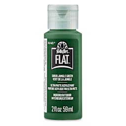 FolkArt Flat Ultra Matte Acrylic Paint - Jungle Green, 2 oz, front of bottle
