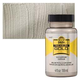 FolkArt Treasure Gold Acrylic Paint - Champagne, 4 oz Jar and swatch