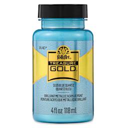 FolkArt Treasure Gold Acrylic Paint - Blue Quartz, 4 oz Jar, front