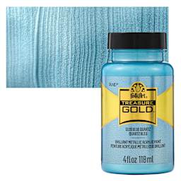 FolkArt Treasure Gold Acrylic Paint - Blue Quartz, 4 oz Jar and swatch