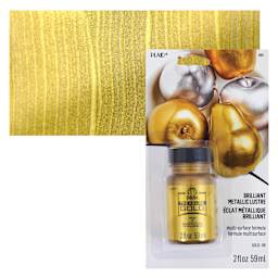 FolkArt Treasure Gold Acrylic Paint - Gold, 2 oz Jar and swatch