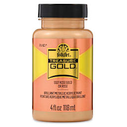 FolkArt Treasure Gold Acrylic Paint - Rose Gold, 4 oz Jar, front