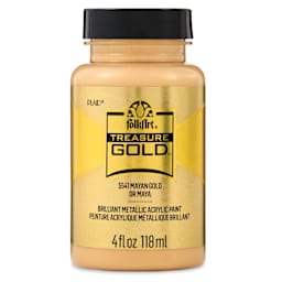 FolkArt Treasure Gold Acrylic Paint - Mayan Gold, 4 oz Jar, front