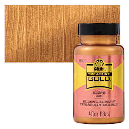 FolkArt Treasure Gold Acrylic Paint - Copper, 4 oz Jar and swatch