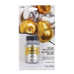 FolkArt Treasure Gold Acrylic Paint - Platinum, 2 oz Jar, front