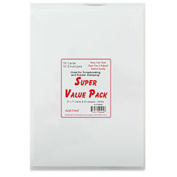 Paper Accents Super Value Cards and Envelopes - Front of package of 50 pc White 5" x 7" cards