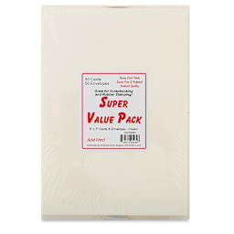 Paper Accents Super Value Cards and Envelopes - Front of package of 50 pc Cream 5" x 7" cards
