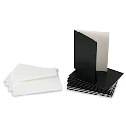 Glitter Card and Envelope Sets - Black Cards with envelopes shown stacked
