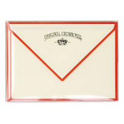 Original Crown Mill Color Edge Cards - Cream/Red, Pkg of 10 (in package)