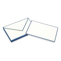 Original Crown Mill Color Edge Cards - Cream/Navy, Pkg of 10 (card and envelope)