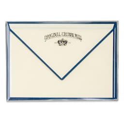 Original Crown Mill Color Edge Cards - Cream/Navy, Pkg of 10 (in package)