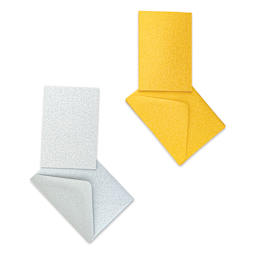 Original Crown Mill Flat Mini Cards and Envelopes - Gold and Silver, Pkg of 10