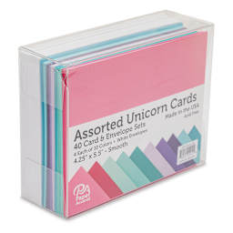 Paper Accents Folded Cards and Envelopes, Unicorn, 4-1/4" x 5-1/2", In Package