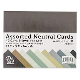 Paper Accents Folded Cards and Envelopes, Neutral, 4-1/4" x 5-1/2", Front Of Package