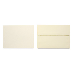 Strathmore Creative Cards and Envelopes - Full Size, Palm Beach White with Deckle Edge, Pkg of 6, card and envelope 
