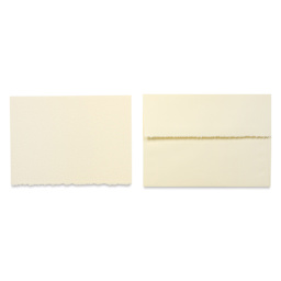 Announcement Size, Ivory with Deckle, Pkg of 6, card and envelope