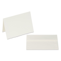 Full Size, Fluorescent White with Deckle, Pkg of 6, single folded card and envelope