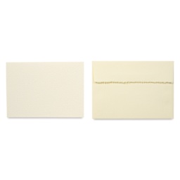 Strathmore Creative Cards and Envelopes - Announcement Size, Palm Beach White with Deckle Edge, Pkg of 6, card and envelope