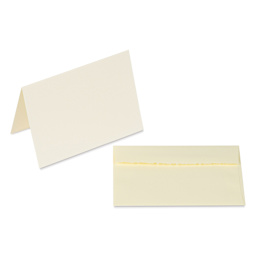 Strathmore Creative Cards and Envelopes - Announcement Size, Palm Beach White with Deckle Edge, Pkg of 6, single folded card and envelope