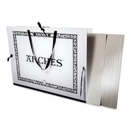 Arches Aquarelle Watercolor Sheets and Portfolio Set - Blick Exclusive! 22" x 30", 140 lb, Cold Press, 10 Sheets, angled view