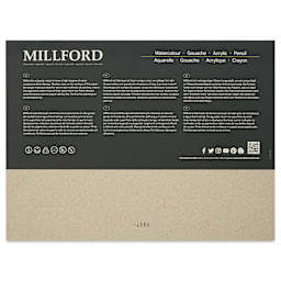 St Cuthbert's Millford Watercolor Paper Block - 9" x 12", Cold Press, 140 lb, 20 sheets, back of packaging