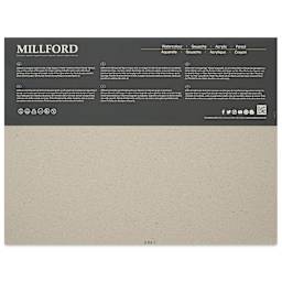 St Cuthbert's Millford Watercolor Paper Block - 12" x 16", Cold Press, 140 lb, 20 sheets, back of packaging