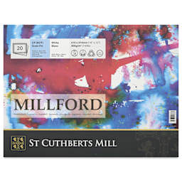 St Cuthbert's Millford Watercolor Paper Block - 12" x 16", Cold Press, 140 lb, 20 sheets, front of packaging