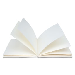 Pacific Arc Sketchbook - Black, 5.6" x 8.2", open, angled view