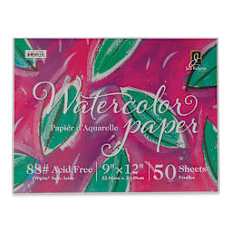 Richeson Bulk Pack Watercolor Paper - 9" x 12", 88 lb, Pkg of 50 Sheets