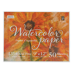 Richeson Bulk Watercolor Paper - 9" x 12", 135 lb, Pkg of 50 Sheets