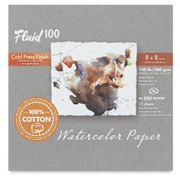 Fluid 100 Watercolor Paper Blocks - Front cover of 140 lb Cold Press Watercolor Block