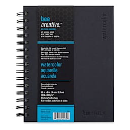Bee Creative Watercolor Book - Front of wirebound Book with label