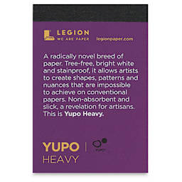 Legion Yupo Heavyweight Synthetic Paper Pad - 2-1/2" x 3-3/4", 10 Sheets