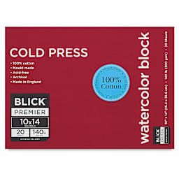 Blick Premier Watercolor Block - 10" x 14", Cold Press, 140 lb, 20 Sheets