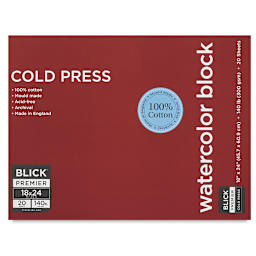
Premier Watercolor Block, 20 Sheets Cold Press 18" x 24"  Front Cover
