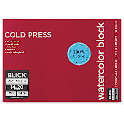 Blick Premier Watercolor Block - 14" x 20", Cold Press, 140 lb, 20 Sheets