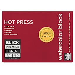 Blick Premier Watercolor Block - 10" x 14", Hot Press, 140 lb, 20 Sheets